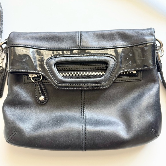 Coach 13388 Bonnie Black Leather Fold over  Crossbody Bag - Picture 5 of 10